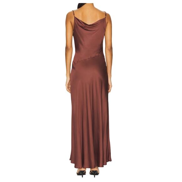 ASTR The Label Brown Satin Slip Midi Dress NWT Sz S - Picture 6 of 6